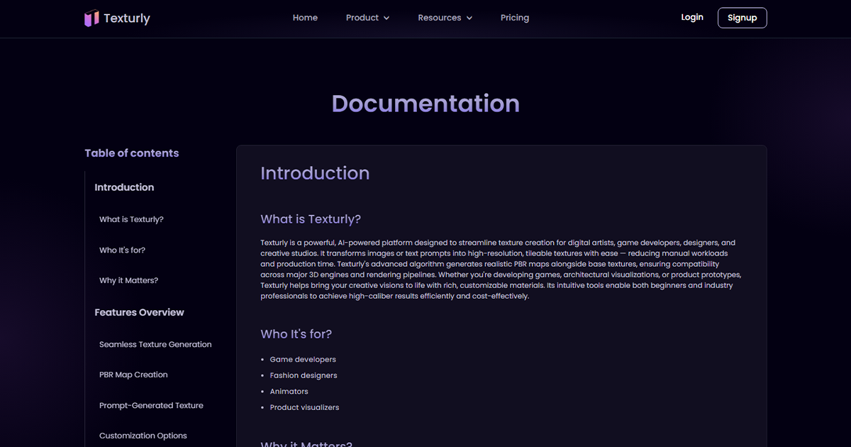 Texturly Documentation – Learn How to Generate AI Textures